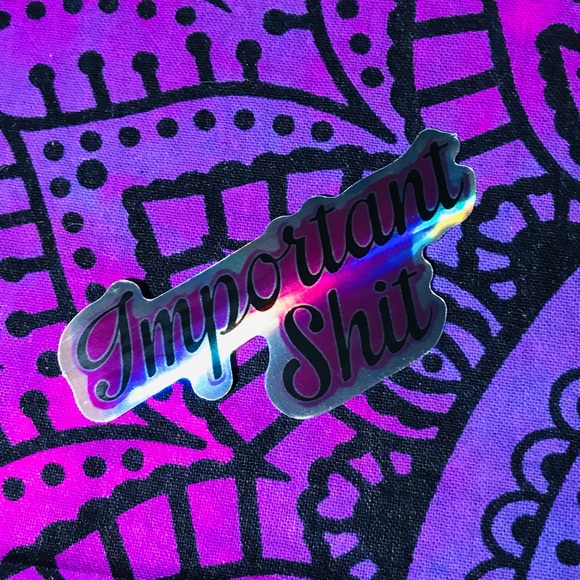 Important Shhh Metallic Prismatic Reflective Single Decor Sticker - Picture 2 of 14